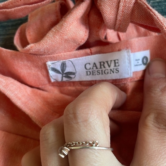 Carve Designs True Wrap Coral Linen Women's Skirt - Picture 14 of 16